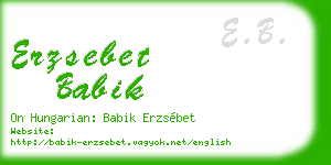 erzsebet babik business card
