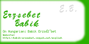 erzsebet babik business card